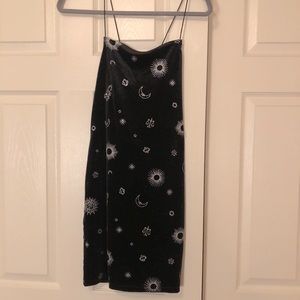 H&M Black Velvet Mini Dress Size M